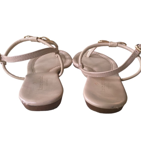 Kate Spade Tracie Gold Bow Patent Thong T-Strap Sandals - 6.5 - Picture 9 of 14
